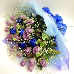 サントリーの青い薔薇「アップローズ」の花束！！｜「国会花苑」　（東京都千代田区の花キューピット加盟店 花屋）のブログ